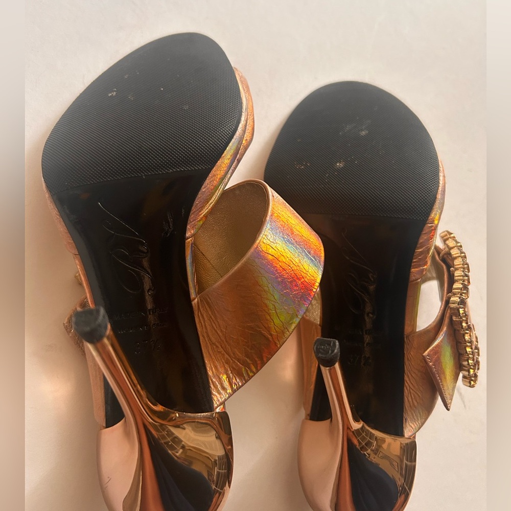Roger Vivier Iridescent Pink Heels with Rhinestone Buckle - Picture 7 of 7